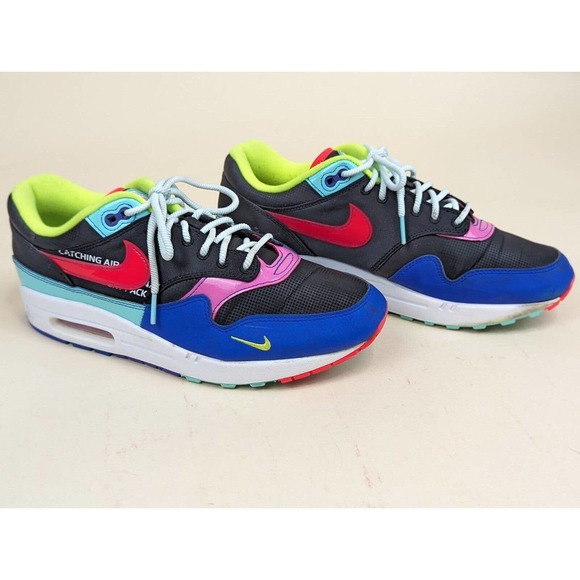 Nike Mens Air Max 1 Parachute Running Shoes Black CU4713-001 Hyper Grape Low 10 main image 8
